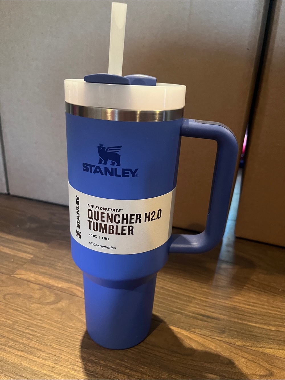 Stanley Blue Quencher H2.0 Tumbler with Handle and Straw